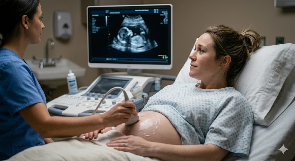 Mother celebrating Ramzi Theory early ultrasound gender predictions