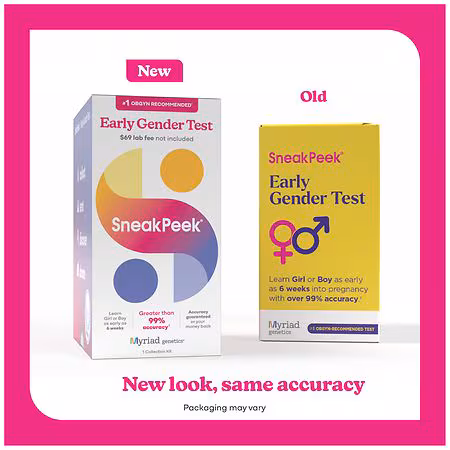 SneakPeek early fetal DNA gender blood test kit paired with Ramzi Method AI ultrasound prediction